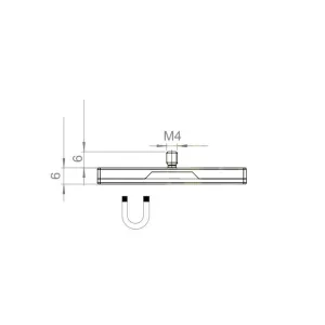 Neodymium magneetsysteem in rubber, rechthoekig met draadgat