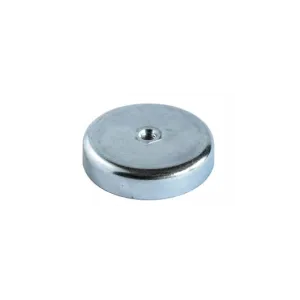 Hard ferrite pot magnet with internal thread, galvanised
