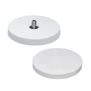 Gummierter Magnet M8 Weiß | Ø66mm Neodym - SAV