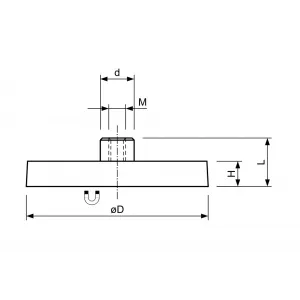 Gummimagnet M8 Gewindebuchse Ø88mm schwarz Neodym