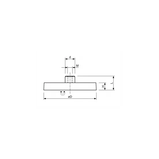 Rubber magneet M8 draadbus Ø88mm zwart neodymium Rubber magneet M8 draadbus Ø88mm zwart neodymium