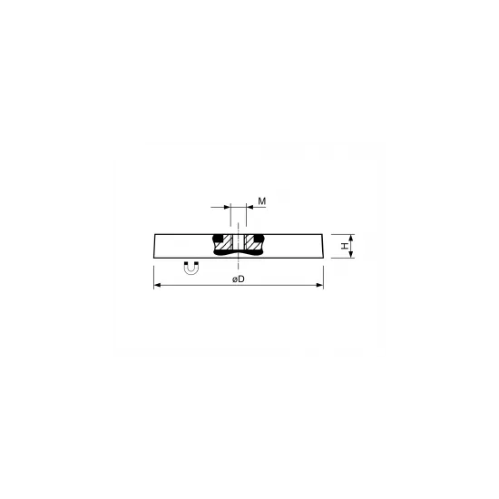 Gummimagnet M5 Innengewinde Ø57mm schwarz Neodym | SAV