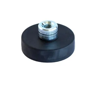 Rubber magneet M4 draadbus Ø18mm zwart neodymium