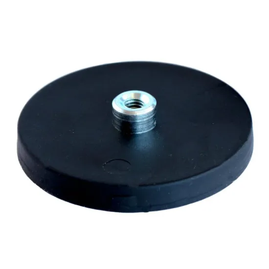 Gummimagnet M8 Gewindebuchse Ø88mm schwarz Neodym