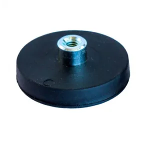 Rubber magnet M4 threaded socket Ø22mm black neodymium