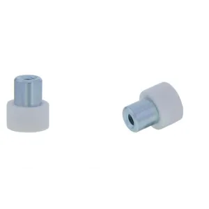 Rubber magnet M4 threaded socket Ø12mm white neodymium