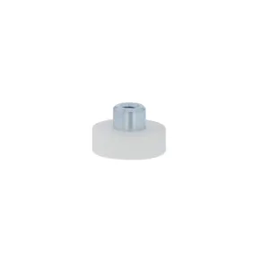 Rubber magneet M4 draadbus Ø18mm wit neodymium