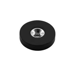Rubber Neodymium magneet met verzonken gat, zwart, 12 mm| SAV