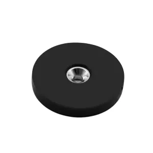 Rubber Neodymium magneet met verzonken gat, zwart, 43 mm | SAV