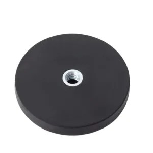 Gummimagnet M4 Innengewinde Ø43mm schwarz Neodym | SAV