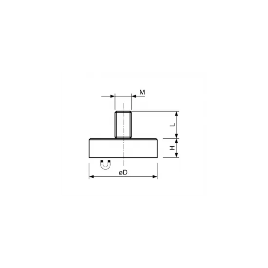 Potmagneet M5 x 8mm Draadstift Ø13mm | Neodymium | SAV