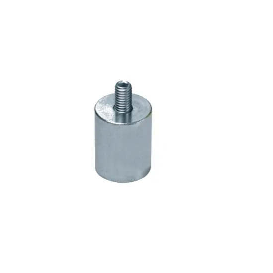 Deep pot magnet made of NdFeB with external thread Ø 8, galvanised steel