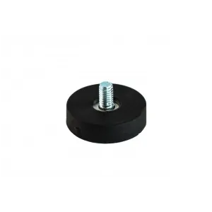 Rubber Magneet M4 Draadstift Zwart | Ø22mm Neodymium - SAV