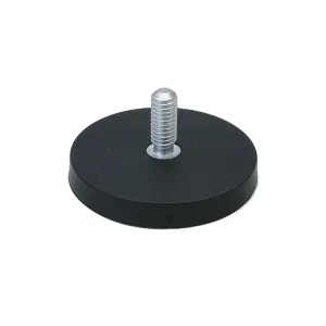 Black Rubber Coated Neodymium Magnet M6, 31 mm with Stud