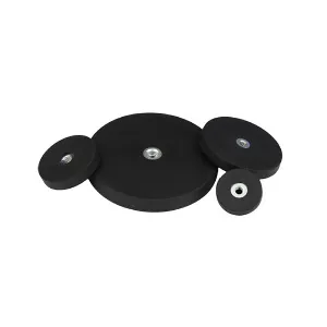 Gummimagnet M3 Innengewinde Ø12mm schwarz Neodym Gummimagnet M3 Innengewinde Ø12mm schwarz Neodym