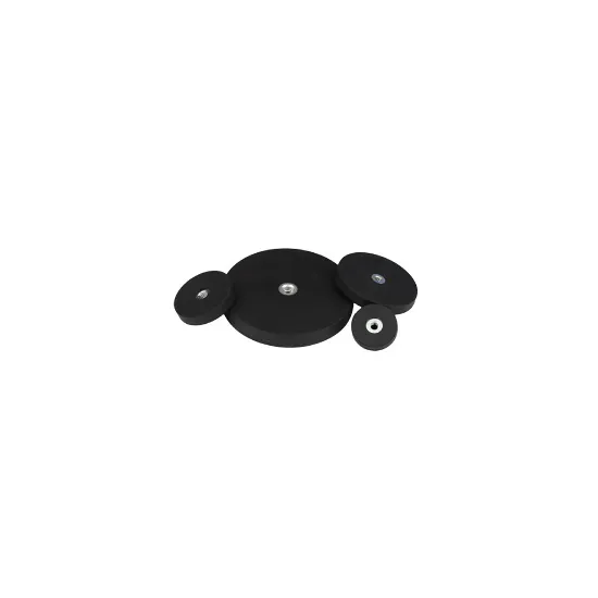 Rubber magnet M3 internal thread Ø12mm black neodymium