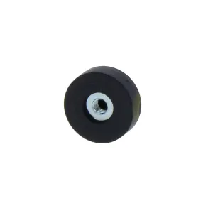 Rubber magnet M4 internal thread Ø18mm black neodymium | SAV