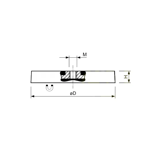 Rubber magneet M4 draadgat Ø22mm wit neodymium | SAV