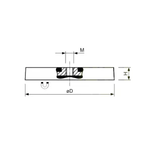 Gummimagnet M6 Innengewinde Ø66mm Weiß Neodym | SAV