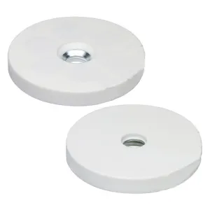 Rubber Neodymium magnet with countersunk hole, white, 43 mm | SAV