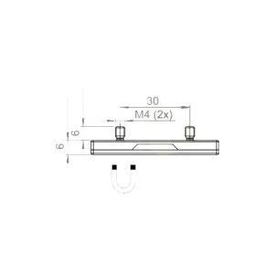 Rubber Magneet 2x M4 (55x22,5mm) Neodymium Wit | SAV