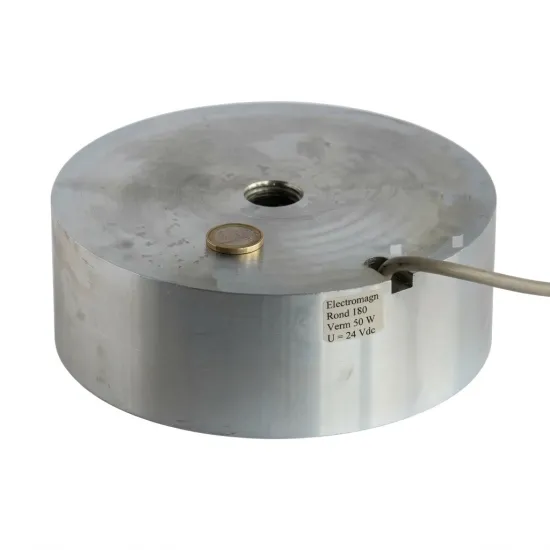 Elektromagneet Rond Ø 180mm - 1250kg (12500N) - 24V DC | SAV Elektromagneet Rond Ø 180mm - 1250kg (12500N) - 24V DC | SAV