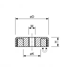 Potmagneet Ø 10 mm, M3 doorlopend | SAV Potmagneet Ø 10 mm, M3 doorlopend | SAV