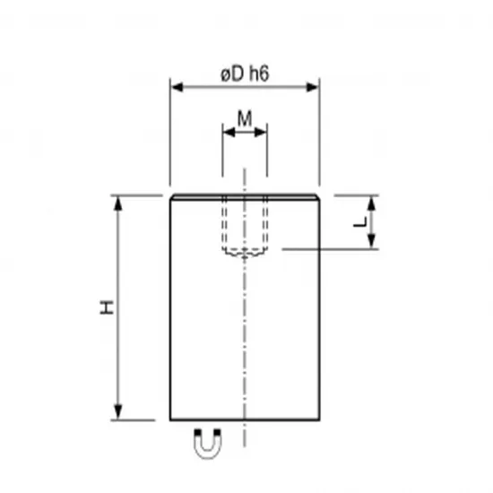 Neodymium deep pot magnet brass Ø25x35mm M8 h6 | 45 kg | SAV