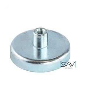 Ferrite pot magnet threaded neck Ø40mm M4 | 12.0 kg | SAV