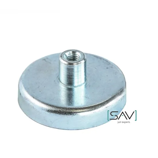Ferrite pot magnet threaded neck Ø40mm M4 | 12.0 kg | SAV Ferrite pot magnet threaded neck Ø40mm M4 | 12.0 kg | SAV