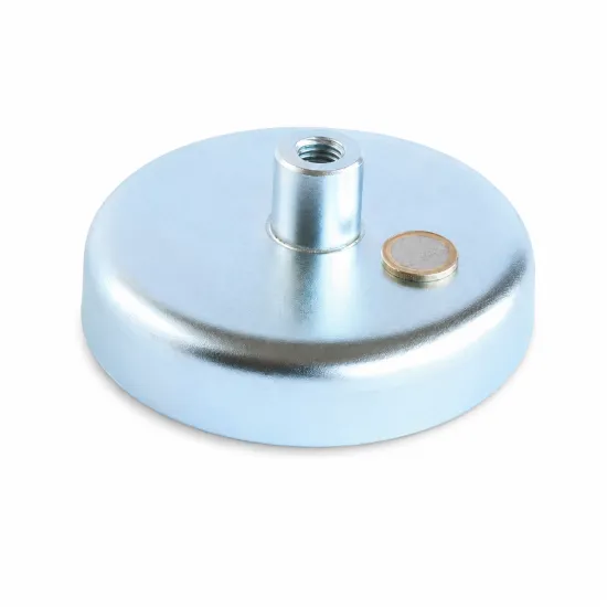 Ferrite pot magnet internal thread Ø125mm M14 | 130.0 kg | SAV Ferrite pot magnet internal thread Ø125mm M14 | 130.0 kg | SAV