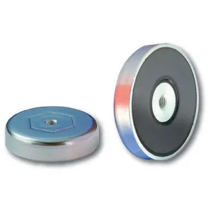 Ferrite pot magnet threaded hole Ø80mm M10 | 55.0 kg | SAV