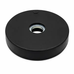 Rubber coated magnet Ø66 mm black through hole | 25.00 kg neodymium | SAV