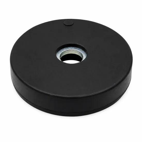 Magneetsysteem rubber Ø66 mm zwart doorlopend gat | 25,00 kg neodymium | SAV Magneetsysteem rubber Ø66 mm zwart doorlopend gat | 25,00 kg neodymium | SAV
