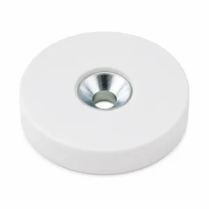 Rubber coated magnet Ø12 mm white countersunk bore | 1.00 kg neodymium | SAV
