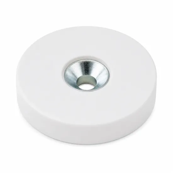 Magnetsystem Gummi Ø12 mm weiß Senkbohrung | 1,00 kg Neodym | SAV
