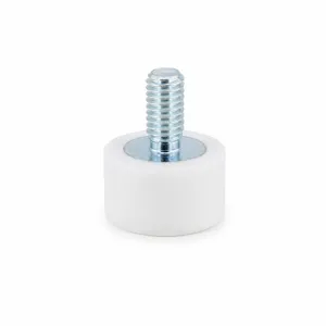 Rubber coated magnet Ø12 mm threaded stud M4 white | 1.30 kg neodymium | SAV
