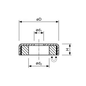 Ferriet potmagneet Ø100mm met potgat kopen