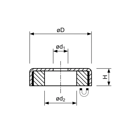 Ferrite Pot Magnet Ø50 mm through-hole Stainless Steel | 18.00 kg | SAV Ferrite Pot Magnet Ø50 mm through-hole Stainless Steel | 18.00 kg | SAV