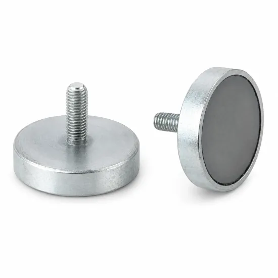 Pot magnet Ø 20 mm with M6 threaded stud | 9 kg | Samarium-Cobalt