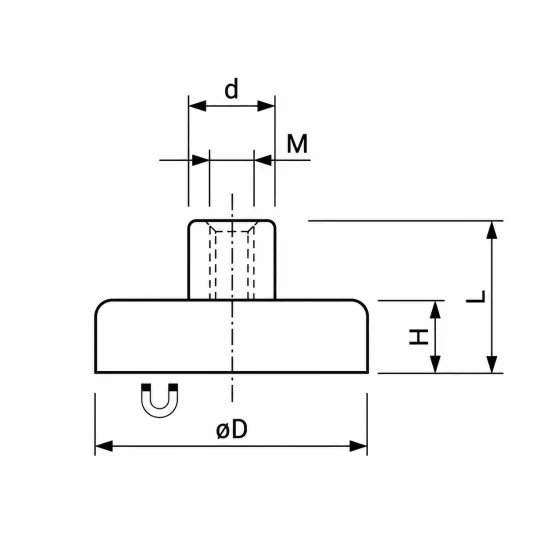Pot Magnet Ø 25 mm M4 | 15,0 kg SmCo | SAV Pot Magnet Ø 25 mm M4 | 15,0 kg SmCo | SAV
