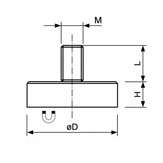Potmagneet Ø 16 mm met draadstift M6 | SmCo RVS | SAV Potmagneet Ø 16 mm met draadstift M6 | SmCo RVS | SAV