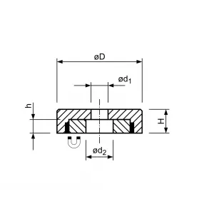 SmCo Potmagneet Ø 20 mm met potgat | RVS | SAV SmCo Potmagneet Ø 20 mm met potgat | RVS | SAV