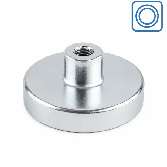 Potmagneet Ø25 mm draadbus M4 | 20,00 kg neodymium | SAV