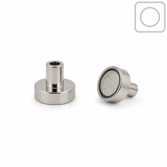 Neodymium potmagneet Ø13 mm draadbus M3 | 5,00 kg (Vernikkeld) | SAV.