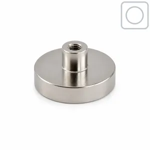 Neodymium potmagneet Ø16 mm draadbus M4 | 8,00 kg (Vernikkeld) | SAV.