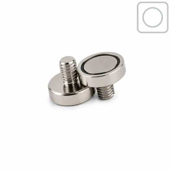 Neodymium potmagneet Ø13 mm draadstift M3 | 3,50 kg (Vernikkeld) | SAV Neodymium potmagneet Ø13 mm draadstift M3 | 3,50 kg (Vernikkeld) | SAV