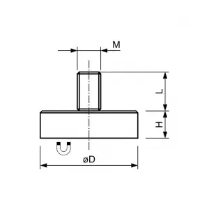 Pot magnet Ø25 mm M5 | 25 kg | SAV-webshop Pot magnet Ø25 mm M5 | 25 kg | SAV-webshop