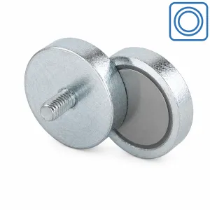 Pot magnet Ø32 mm threaded stud M6 | 35.00 kg neodymium | SAV
