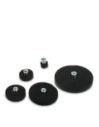 Neodymium magnet system in rubber, round with threaded insert